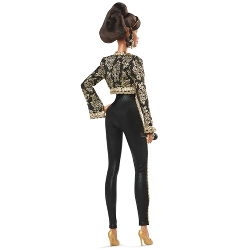 Black and Gold Suit Doll with Cropped Jacket and Golden Accessories O340970