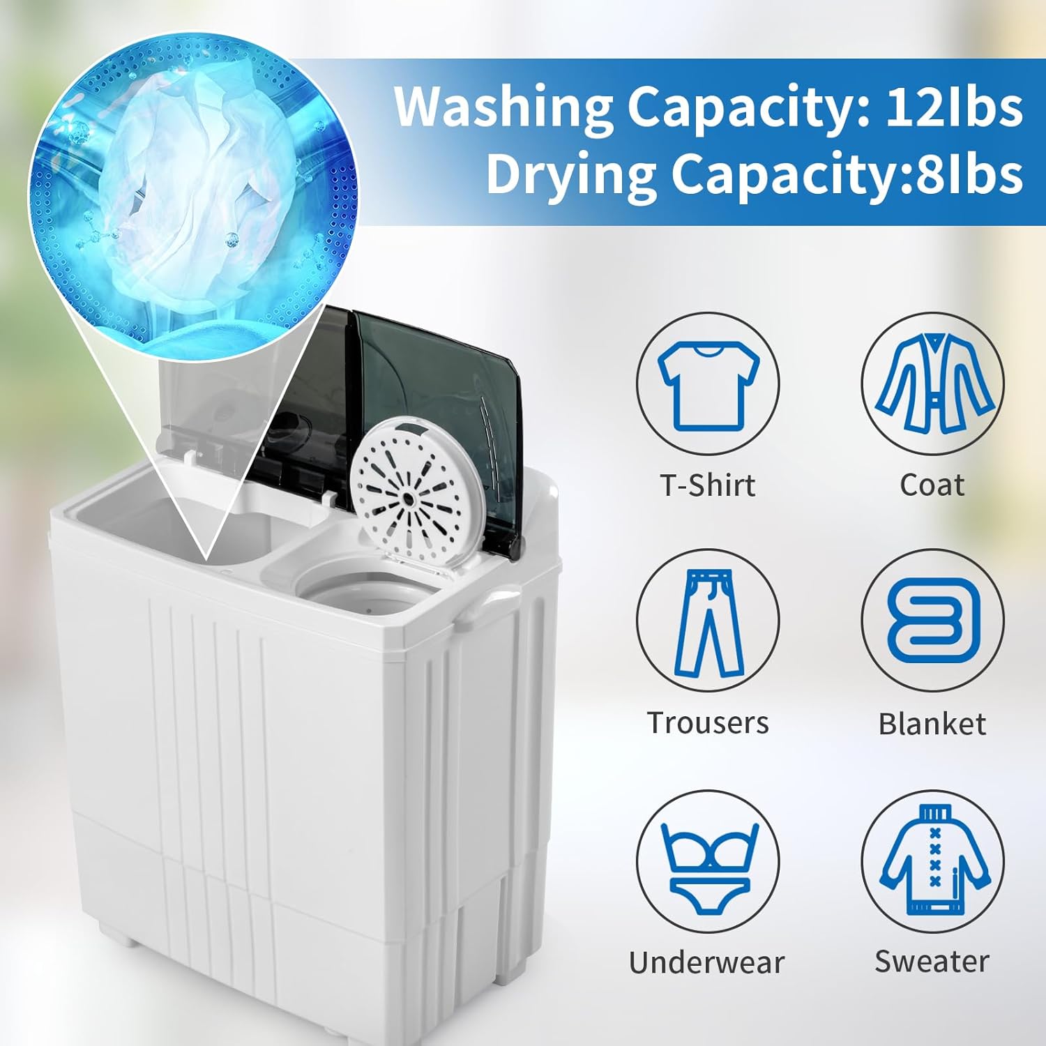 20LBS Compact Mini Twin Tub Washer H705