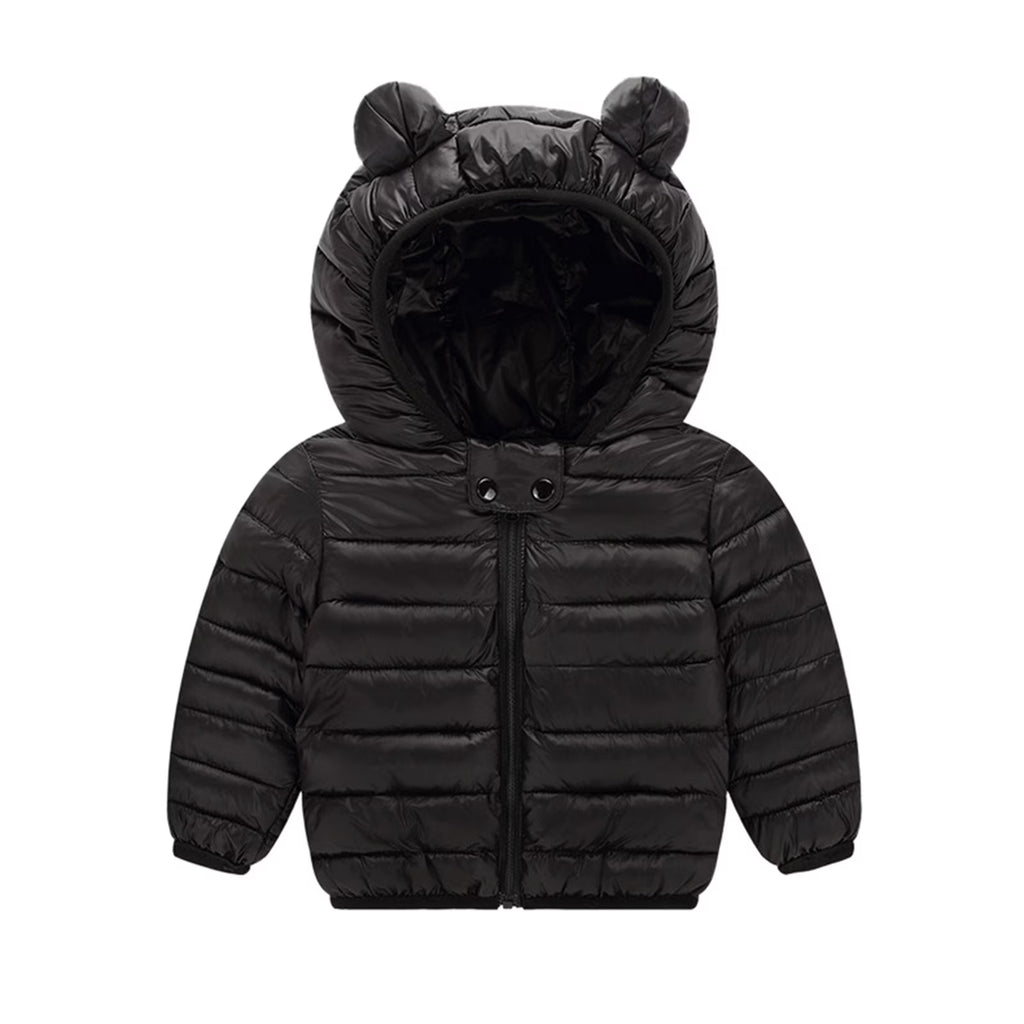 Black Hooded Windproof Coat F1194