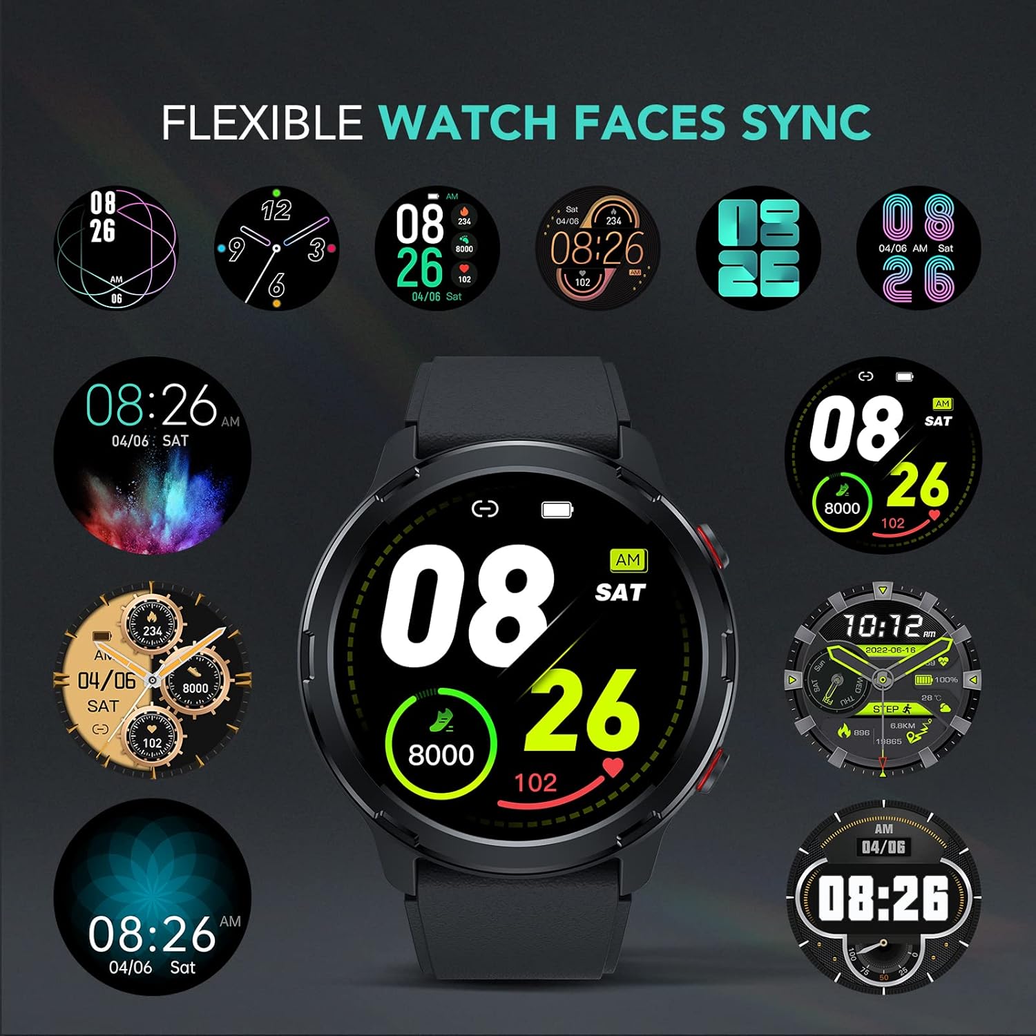 Smart Watch with GPS, Fitness Tracker, Heart Rate, SpO2, Sleep Monitor, IP68 Waterproof U7462