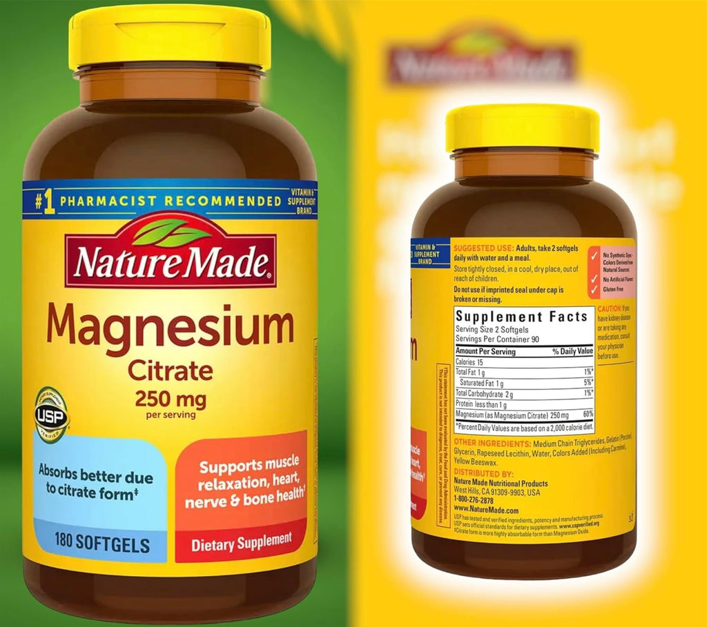 180 softgels Magnesium Citrate 250 mg T6171