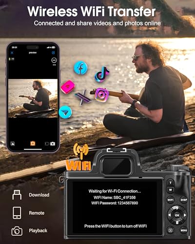 80MP Digital Camera with 4.0" Touch Screen, 18X Digital Zoom, 32GB Card D59133