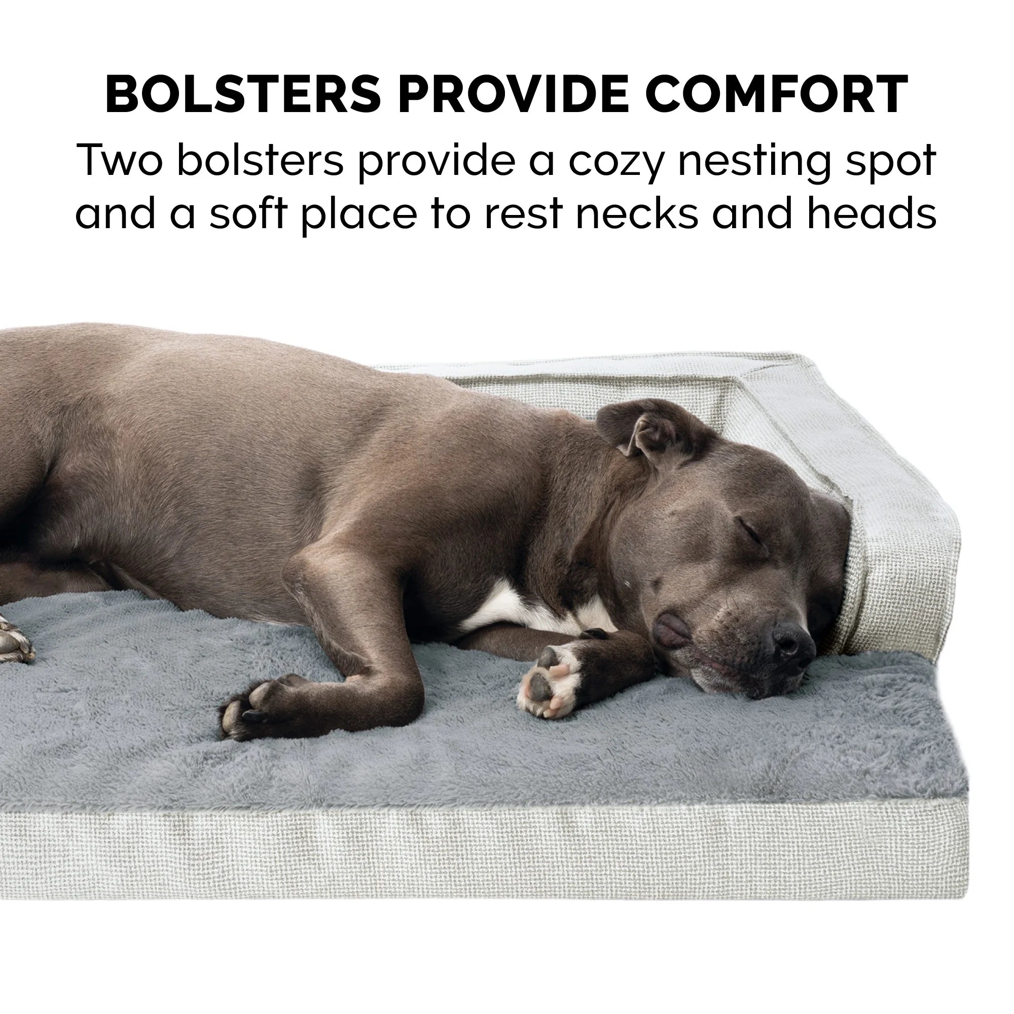 Large Plush Orthopedic Dog Bed, Gray M379