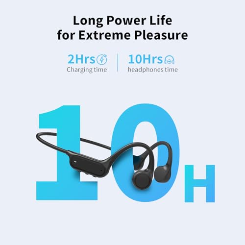 Bone Conduction Headphones, Open Ear IPX8 Waterproof Bluetooth 5.4 with Mic, 10H Playtime Wireless Earbuds H561805