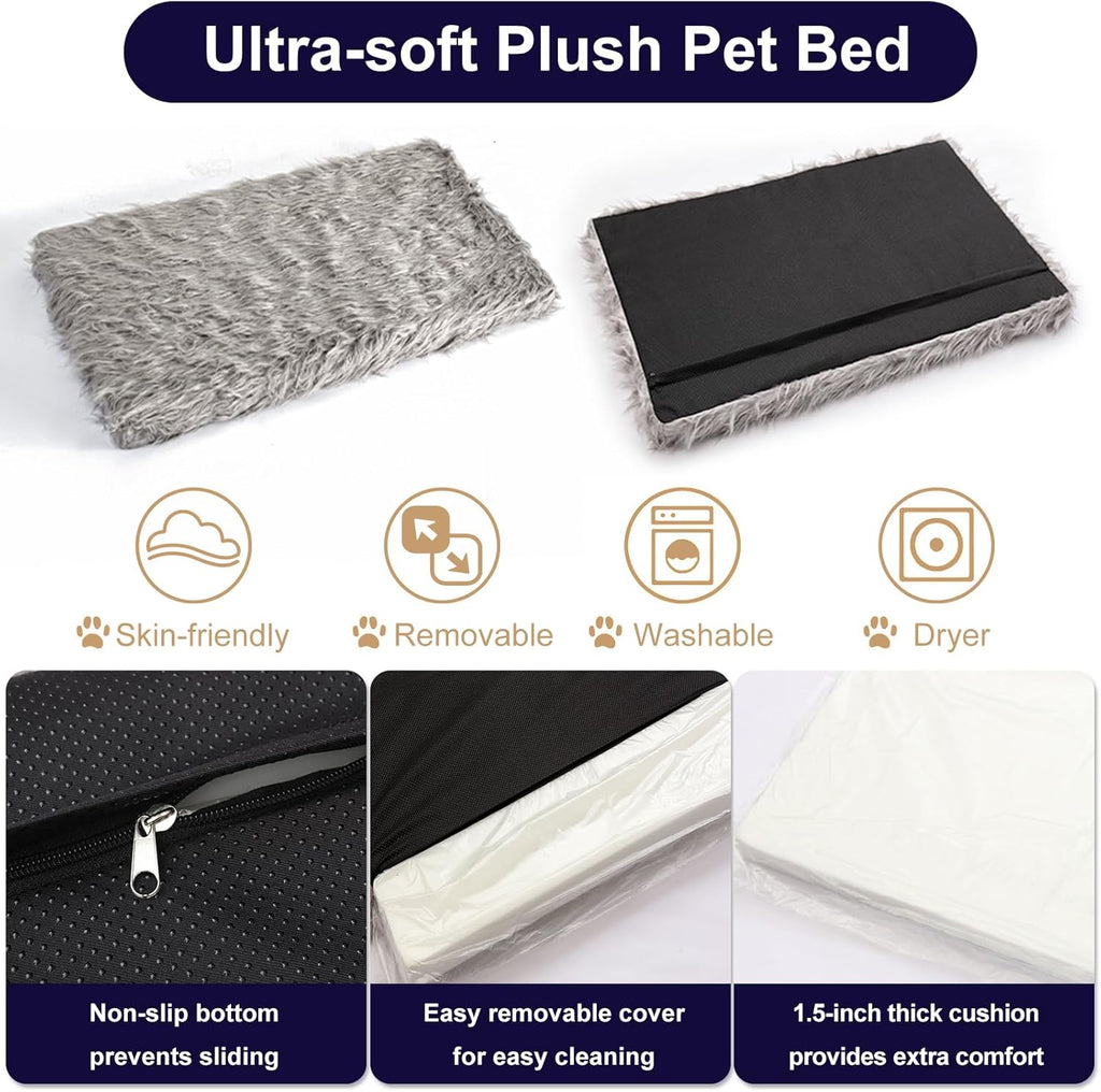Medium Wooden Dog Crate with Waterproof Machine Washable Dog Bed H944427