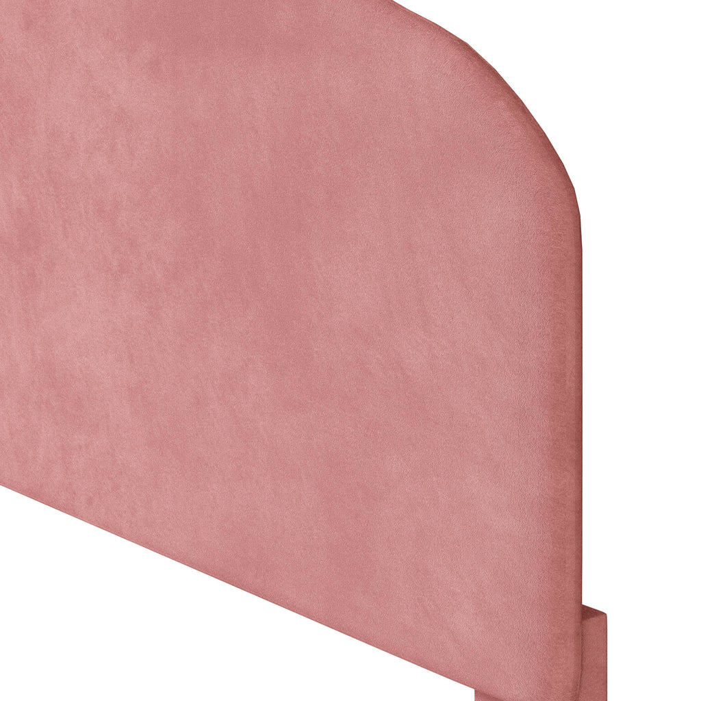 Dark Pink Upholstered Full Size Platform Bed Frame with Headboard P282288