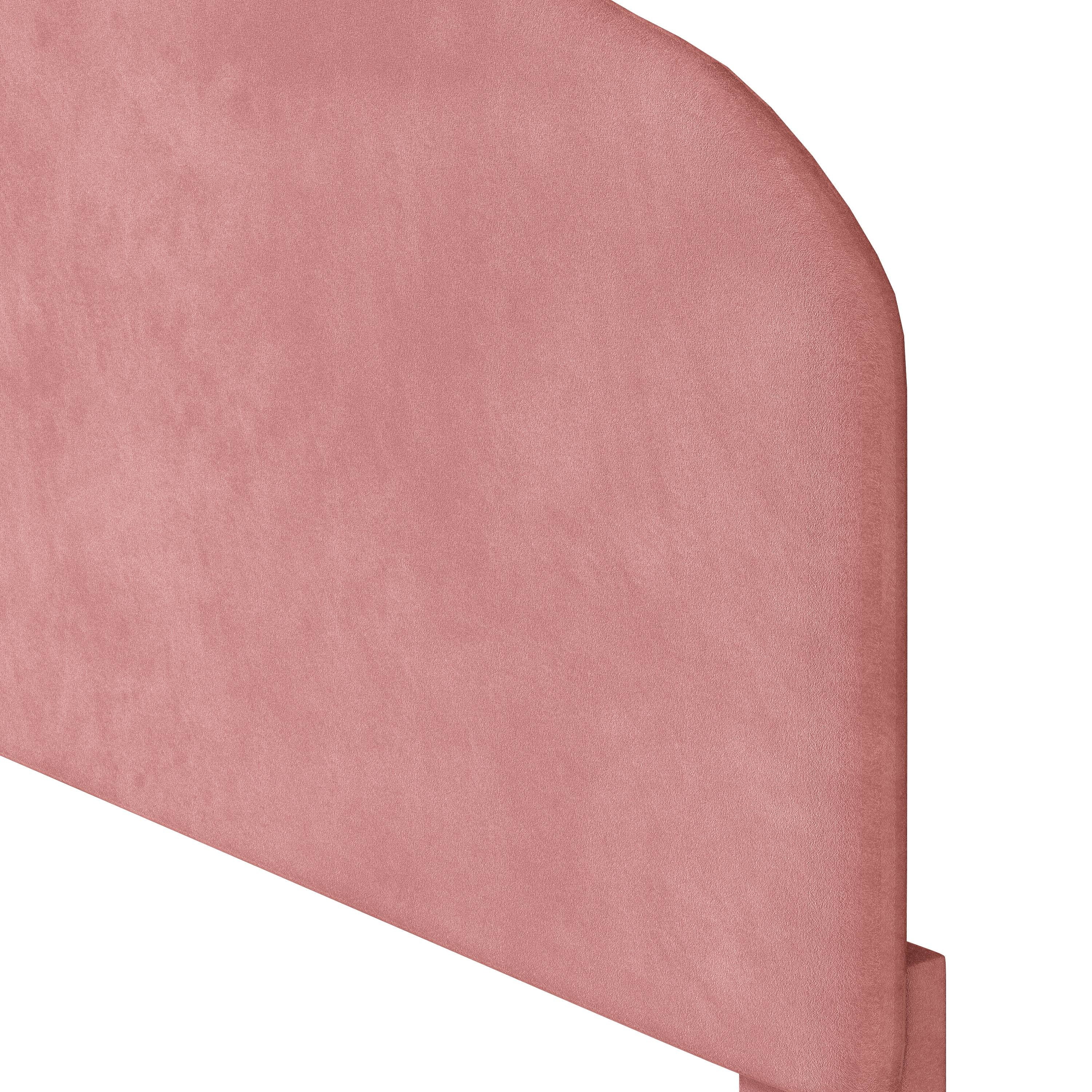 Dark Pink Upholstered Full Size Platform Bed Frame with Headboard P282288