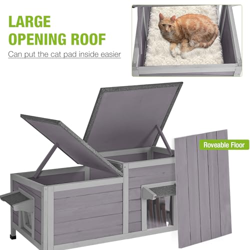 Large Space Insulated Weatherproof Outdoor Cat House O314041