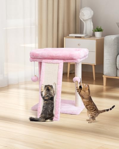 Small Cat Tree with Scratching Post, Light Grey A1890