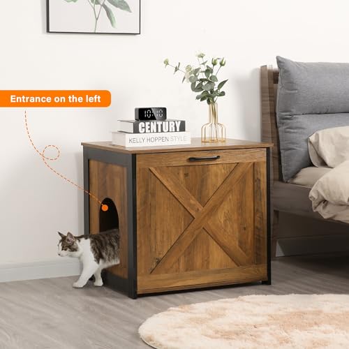 Dark Gray Cat Litter Box Enclosure Cabinet T156