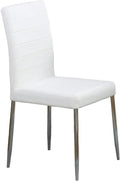 White Chrome Vinyl Dining Chairs Set of 4 Y4265