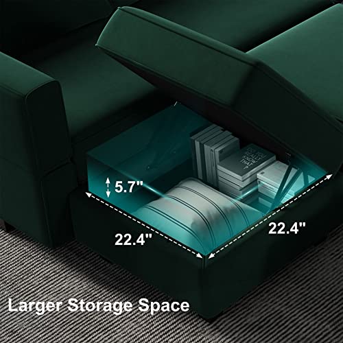 Oversized Modular Sectional Sofa L Shaped Couch Set with Reversible Chaise Black N507