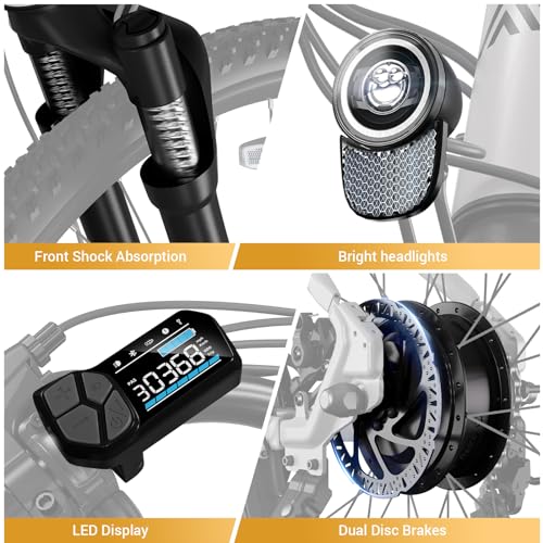 26" Tire Electric Bicycle with 360Wh Removable Battery H46559