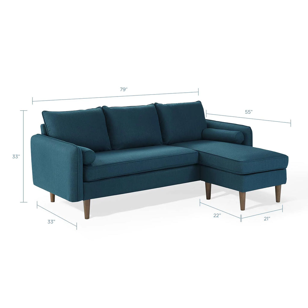 Navy Blue Fabric Sectional Sofa Set E296537