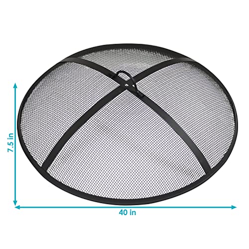 22-Inch Diameter Steel Mesh Fire Pit Spark Screen with Handle M367