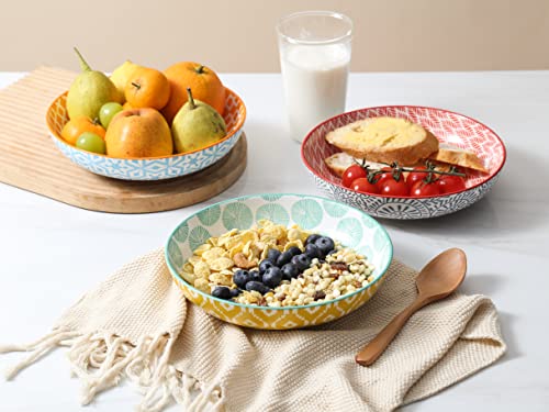 Porcelain 26 Ounce Pasta Bowls Set of 6, Vintage Blue R9239