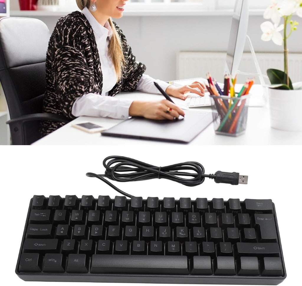 61 Keys USB Wired Mechanical Gaming Keyboard with RGB Backlight V8403