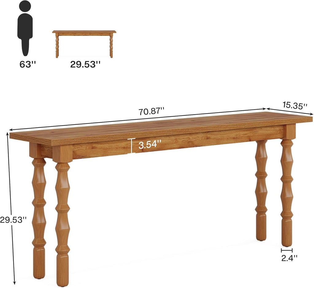 70.9-Inch Extra Long Console Table with Solid Wood Legs P722