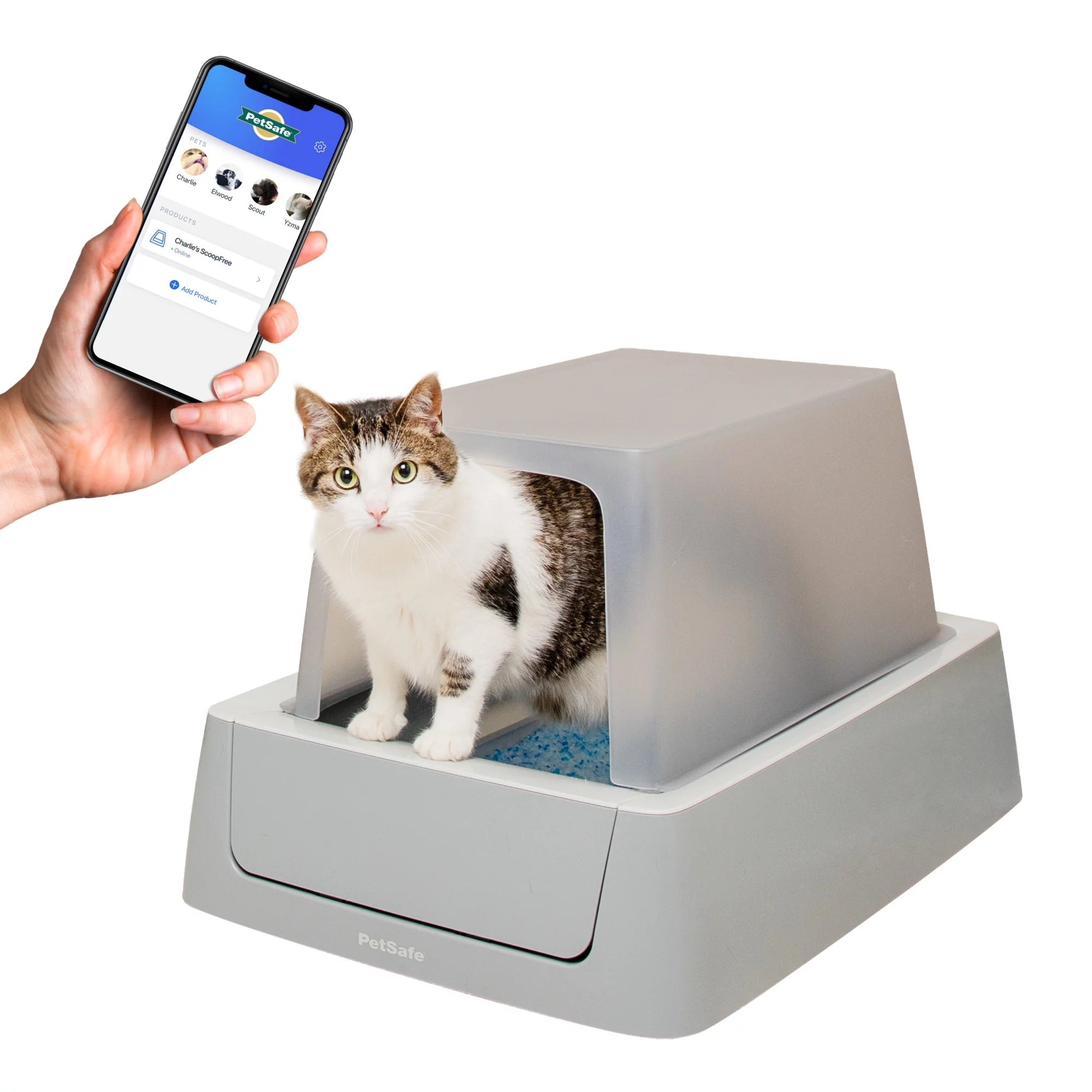 Gray Self-Cleaning Cat Litter Box M526869