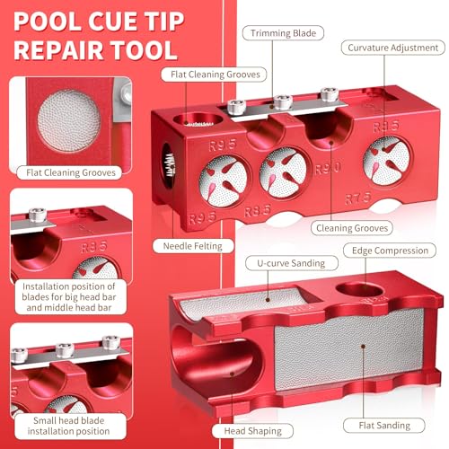 11-in-1 Aluminum Alloy Pool Cue Tip Shaper J35708