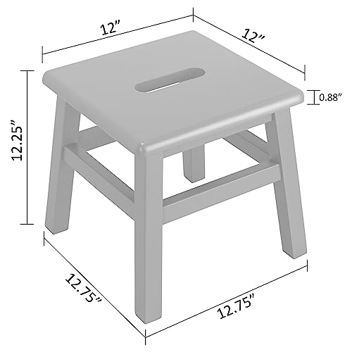 Solid Hardwood Step Stool, 12.25 Inches, Unfinished U639