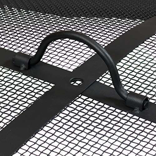22-Inch Diameter Steel Mesh Fire Pit Spark Screen with Handle M367