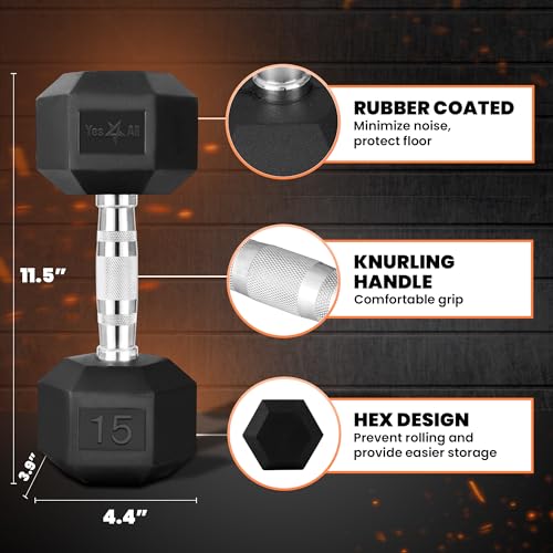 Chrome Rubber Grip Encased Hex Dumbbells 10-30 LBS Pair J766