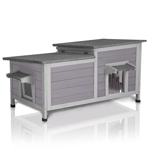 Large Space Insulated Weatherproof Outdoor Cat House O314041