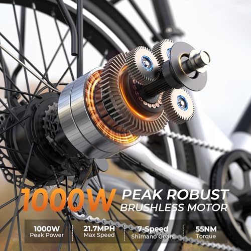 26" Step-Thru Electric Bike with 48V Removable Battery J85595