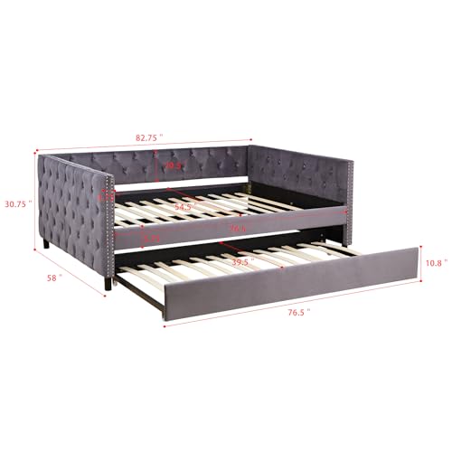 Beige Velvet 1-Seater Convertible Sofa Bed Q554
