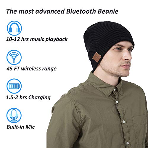 White Bluetooth Knit Winter Beanie G388