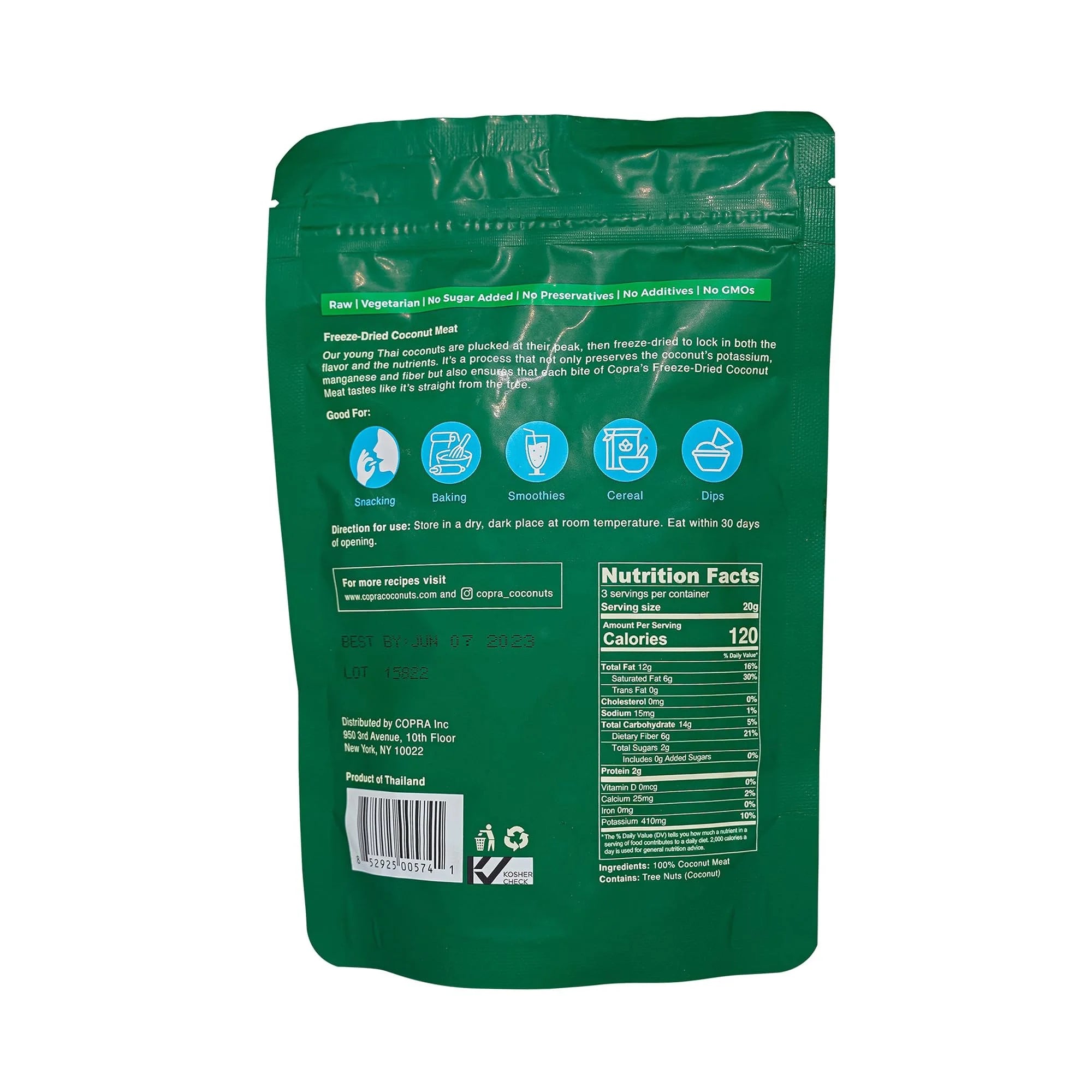 Young Thai Coconut Freeze-Dried Meat, Case of 10 W482522