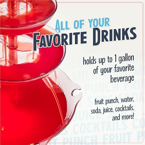 3-Tier Lighted Party Fountain, 1.5 Gallons, 8 Reusable Cups A189543