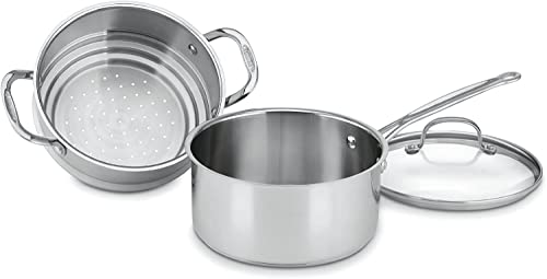 3-Piece 3-Quart Brushed Stainless Steamer Set V277