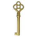 Hollow Barrel Brass Plated Skeleton Key (Pack of 1) Z75830