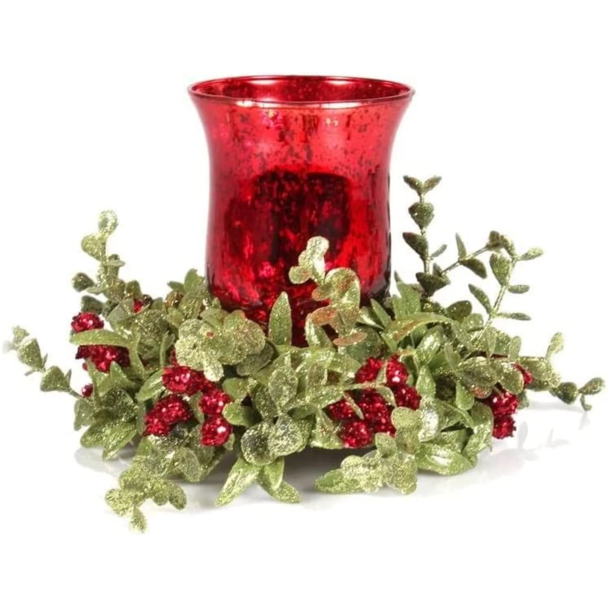 Red Mecury Glass Tea Light Candle Holder Set E1442
