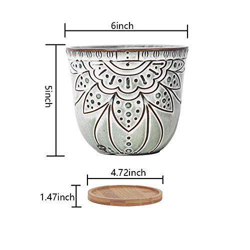 Brown Retro Large Ceramic Planter Set of 2 C218254