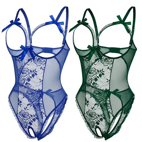 Women One Piece Lace Babydoll Mini Bodysuit B5896