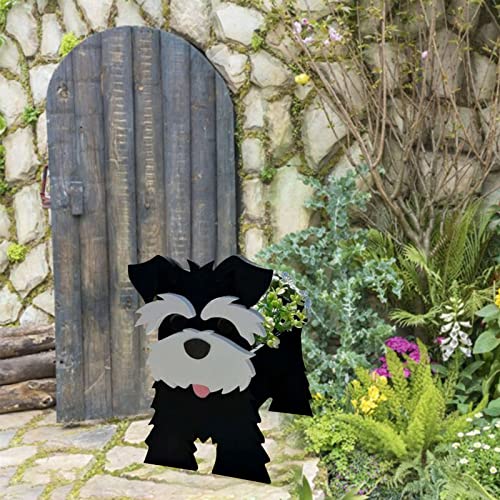 White and Black Dog Planter Pot, 13.4 * 9.5in R670050