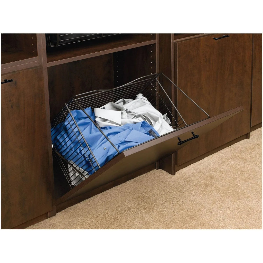 Tilt Out Hamper Basket, Satin Nickel O5204