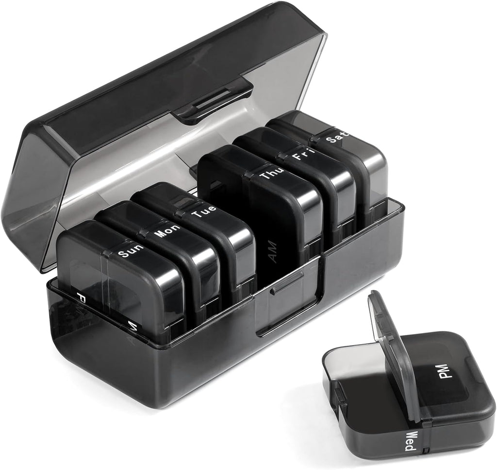 Black Weekly Pill Organizer 7 Day N278