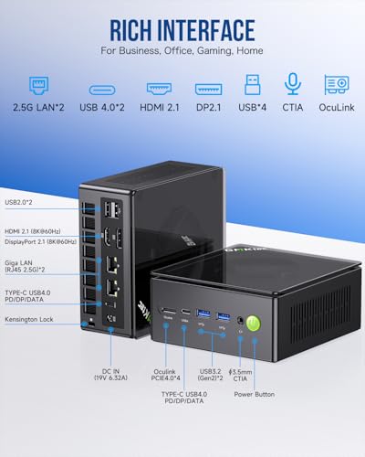 Mini PC Ryzen 7 5825U 32GB RAM 1TB SSD Dual NIC LAN 2.5GbE T12037
