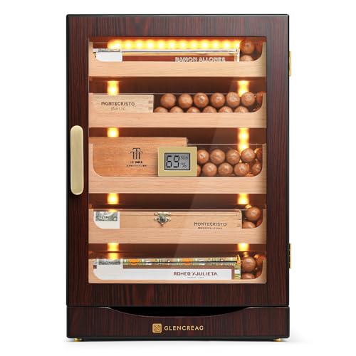Cigar Humidor Cabinet with Automatic LED Light, Spanish Cedar Lining Z7085