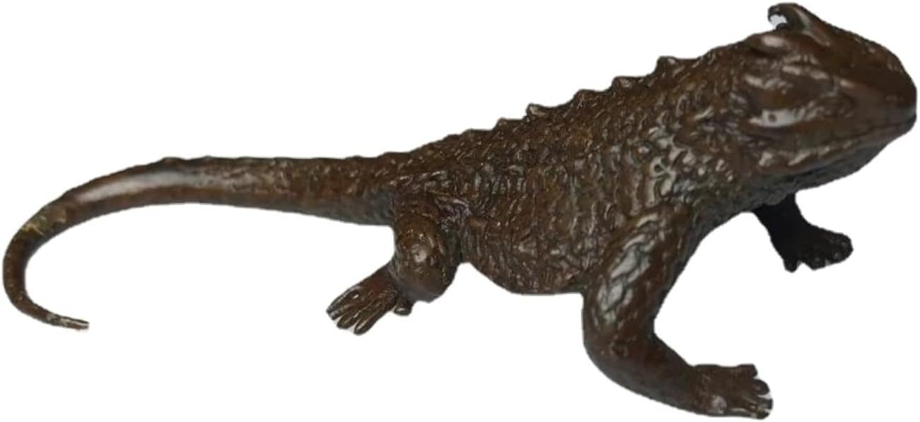 Brass Lizard Sculpture Gecko Figurine Statue X6655