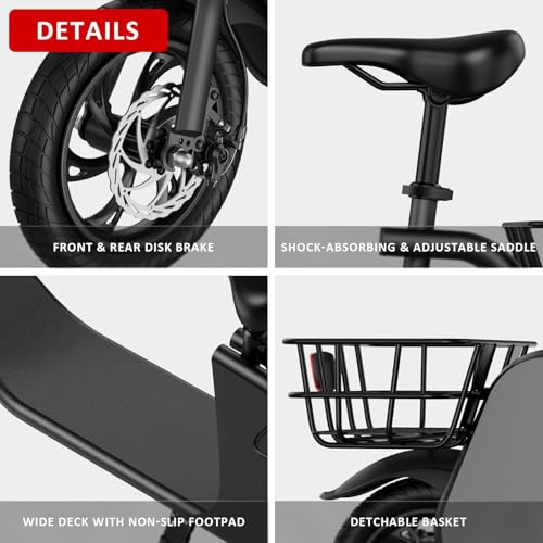 680W Electric Scooter with Seat, 20 Miles Range, 20 MPH Max Speed S525