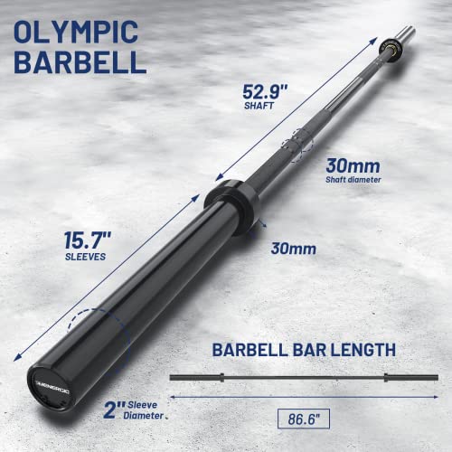 40LB 7ft Olympic Barbell with Hard Chrome Sleeves for 2 Inch Plates L39984