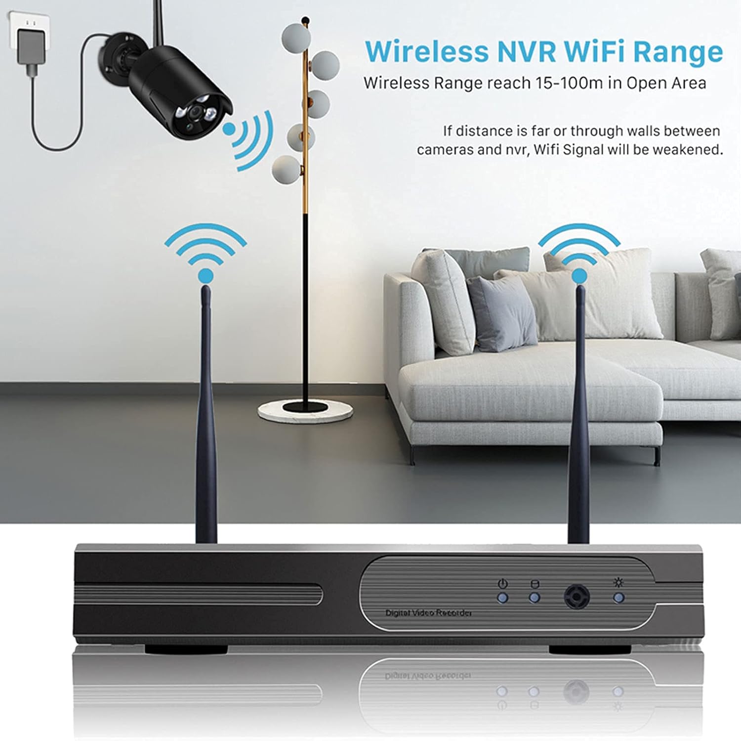 8 Channel 2MP Night Vision Security Camera System with DVR F3089