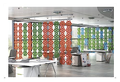 Orange 12 Pcs 14"x12" Polyester Fiber Room Divider Panel L147