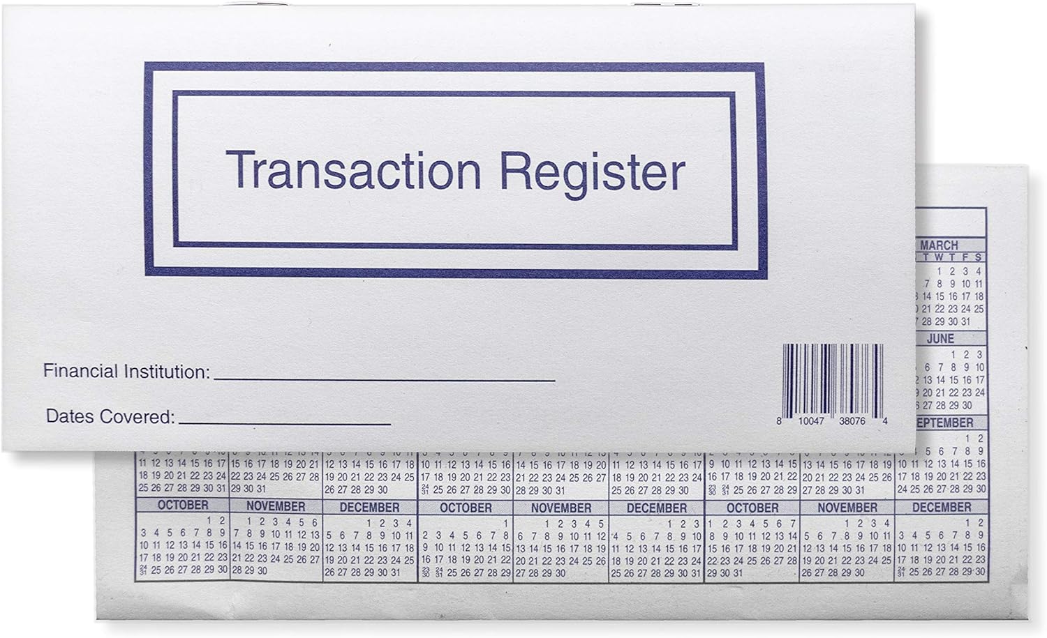 Pack of 10 Checkbook Registers D4783