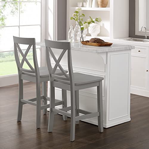White Faux Marble Top Kitchen Island W448747